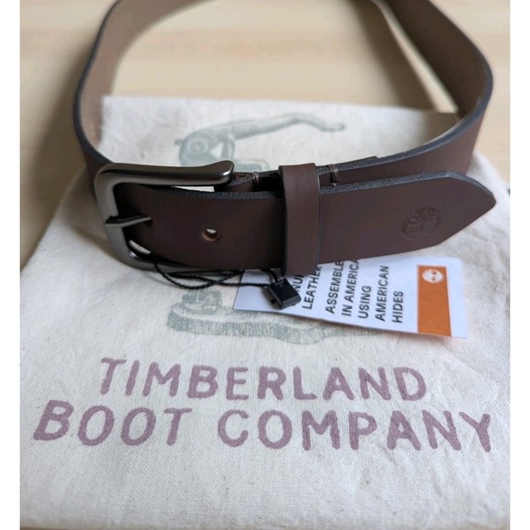 Timberland Other - Timberland Brown Leather NWT Dust Bag Made In USA Belt Sz 32